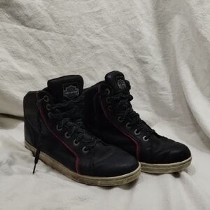 Harley-Davidson Womens Mackey Waterproof Black Leather Biker Boots